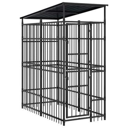 Gabbia per Cani da Esterno con Tetto in Acciaio 1,84 m² | homemem39