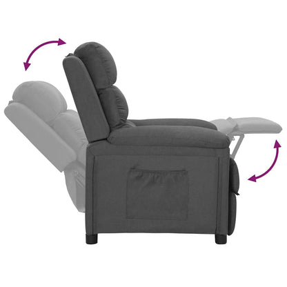 Poltrona Reclinabile in Tessuto Grigio Scuro