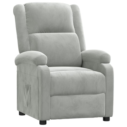 Poltrona Reclinabile Grigio Chiaro in Velluto | homemem39