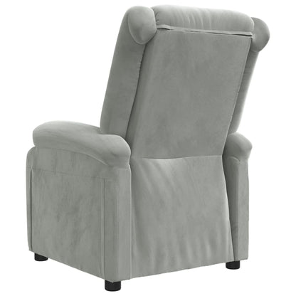 Poltrona Reclinabile Grigio Chiaro in Velluto | homemem39