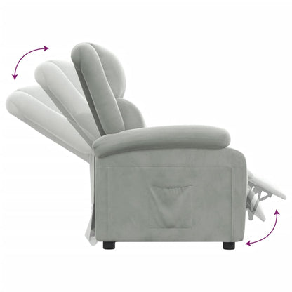 Poltrona Reclinabile Grigio Chiaro in Velluto | homemem39