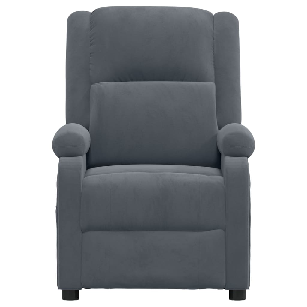 Poltrona Reclinabile Grigio Scuro in Velluto | homemem39