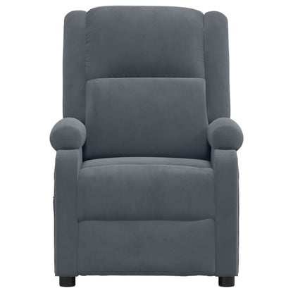 Poltrona Reclinabile Grigio Scuro in Velluto | homemem39