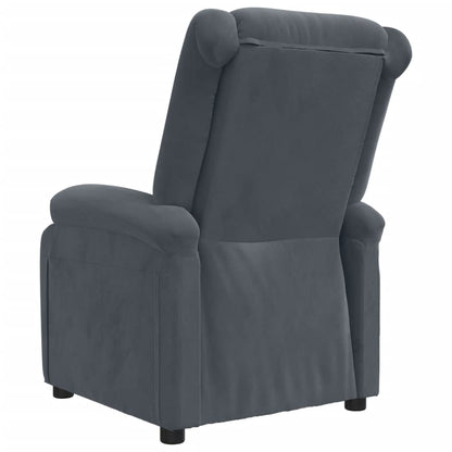 Poltrona Reclinabile Grigio Scuro in Velluto | homemem39