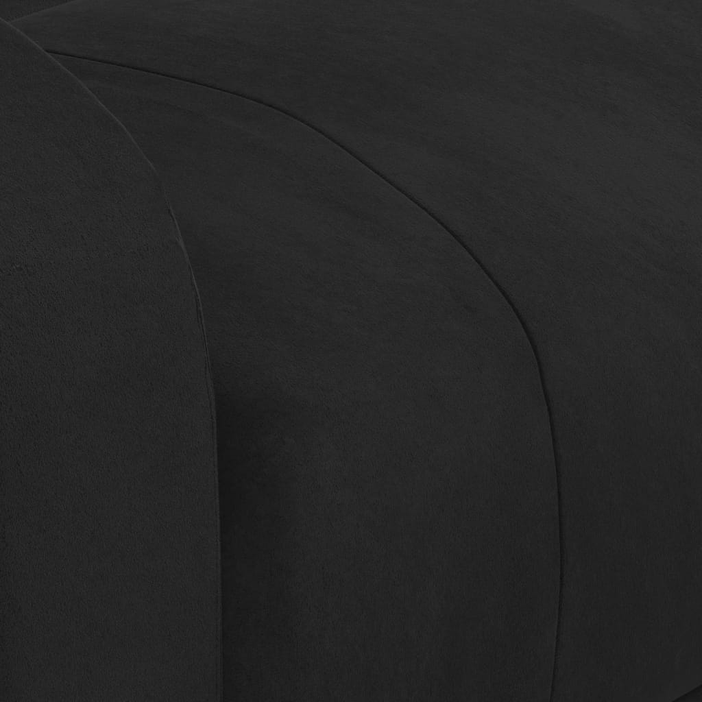 Poltrona Reclinabile Nera in Velluto - homemem39