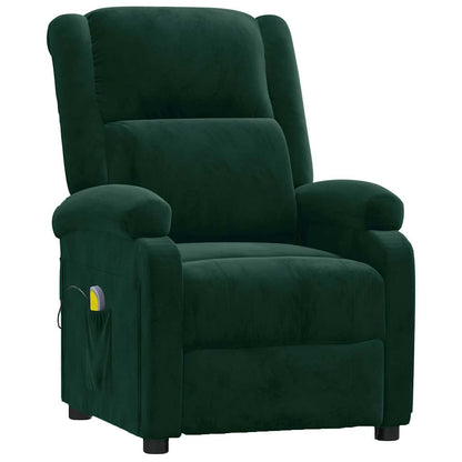 Poltrona Massaggiante Verde Scuro in Velluto | homemem39