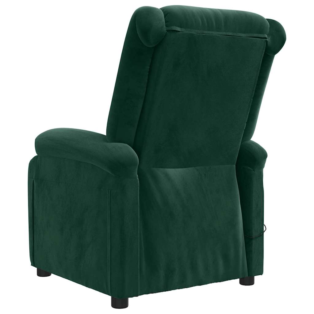 Poltrona Massaggiante Verde Scuro in Velluto | homemem39