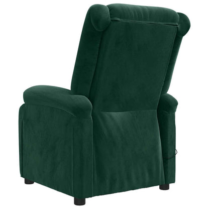 Poltrona Massaggiante Verde Scuro in Velluto | homemem39