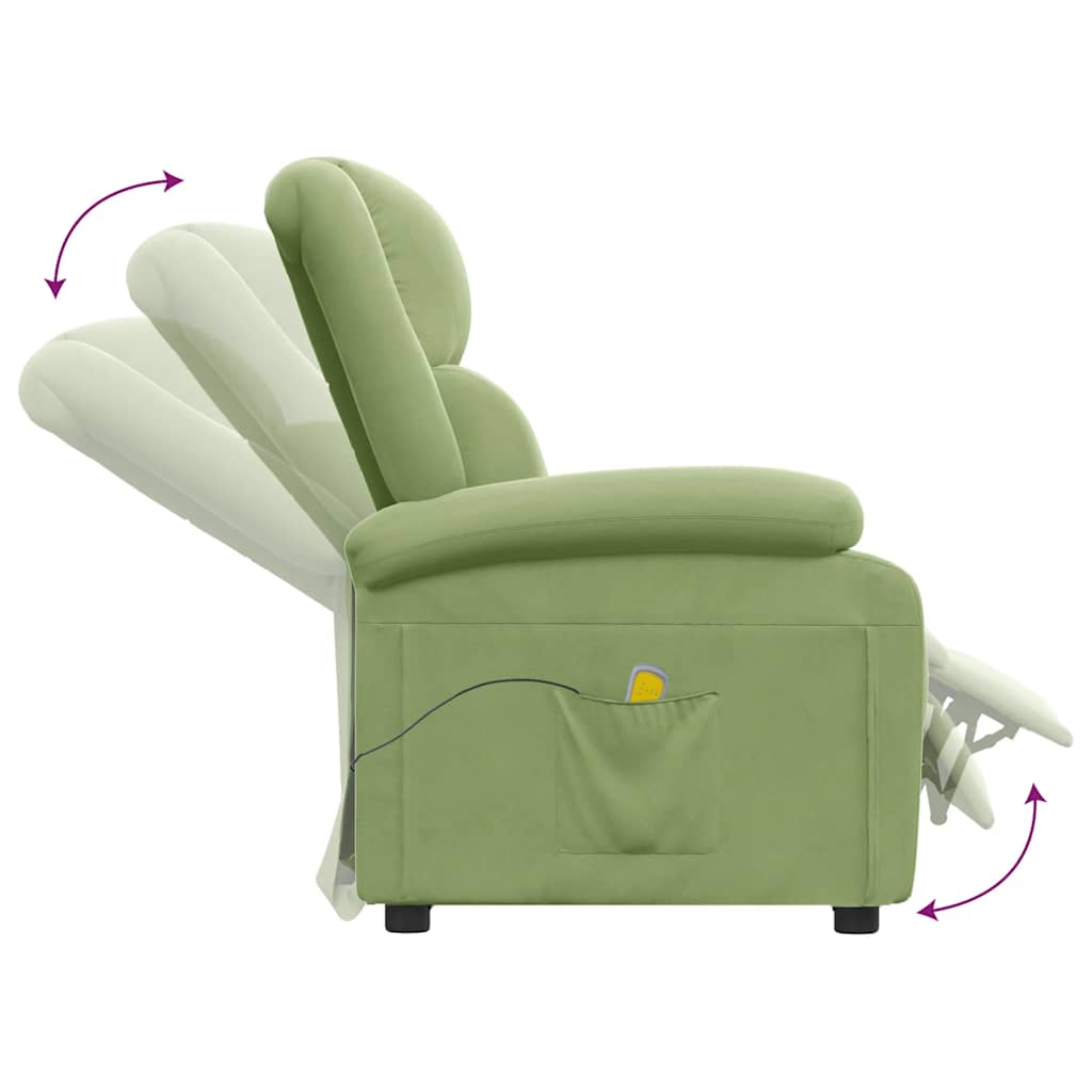 Poltrona Massaggiante Verde Chiaro in Velluto | homemem39