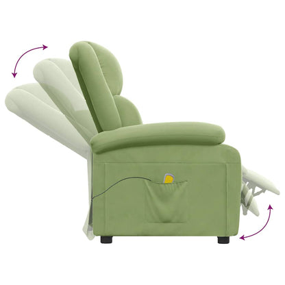 Poltrona Massaggiante Verde Chiaro in Velluto | homemem39