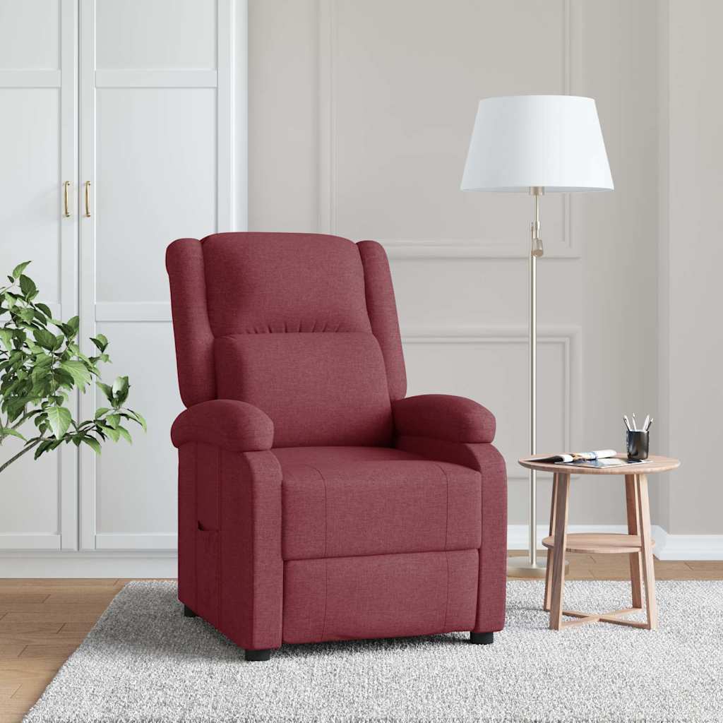 Poltrona Reclinabile in Tessuto Rosso Vino