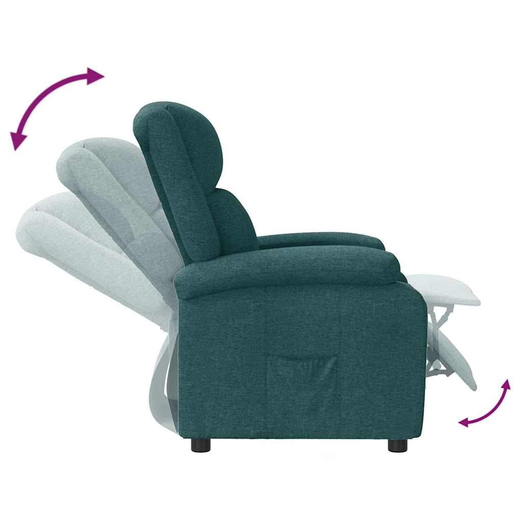 Poltrona Reclinabile in Tessuto Verde Scuro