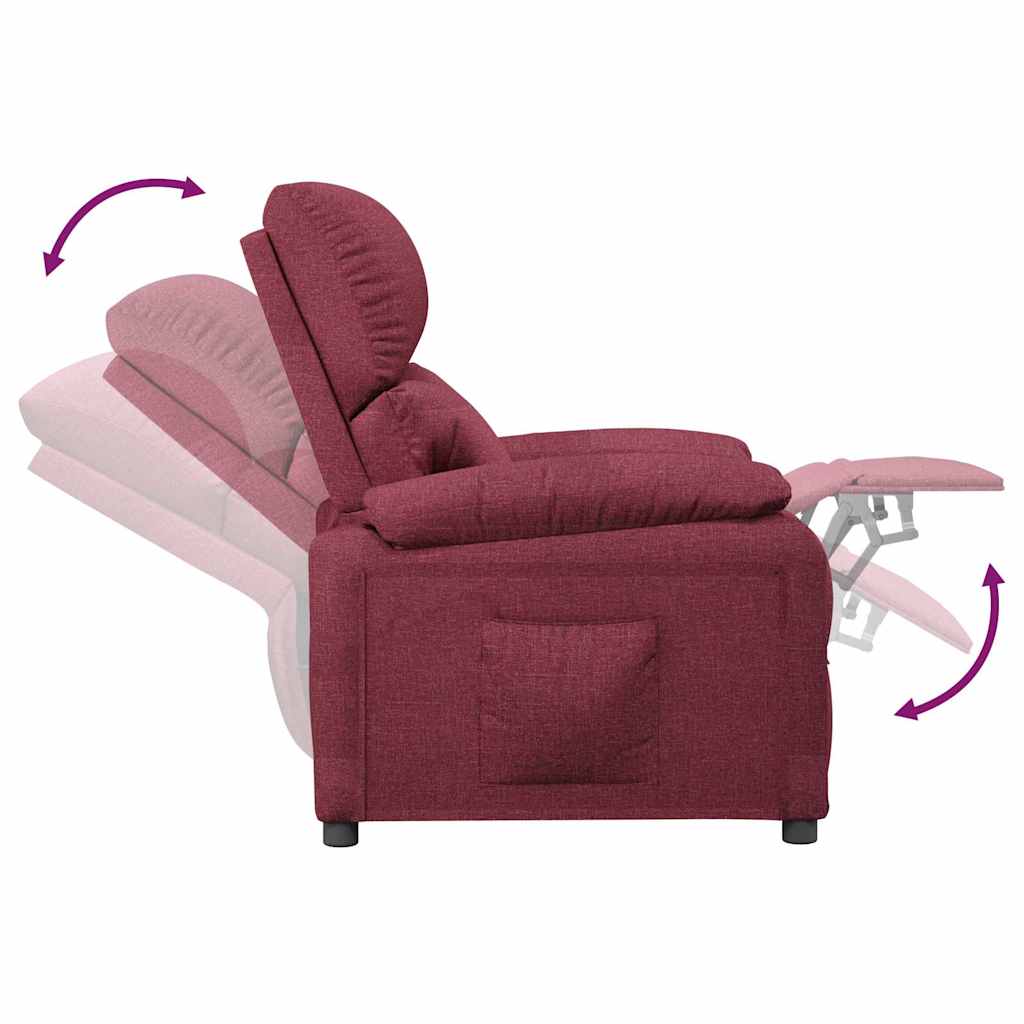 Poltrona Reclinabile in Tessuto Rosso Vino