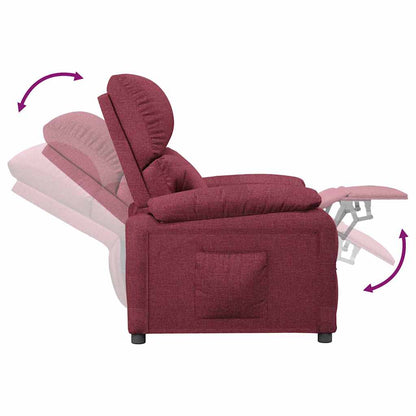 Poltrona Reclinabile in Tessuto Rosso Vino