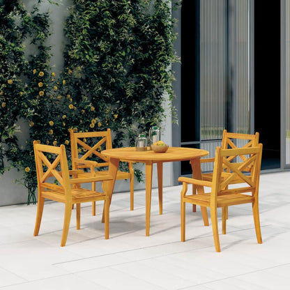 Sedie da Pranzo per Esterni 4pz Grigio Legno Massello di Acacia | homemem39