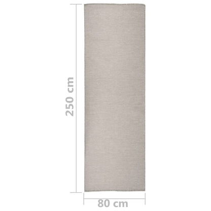 Tappeto da Esterni a Tessitura Piatta 80x250 cm Grigio Chiaro