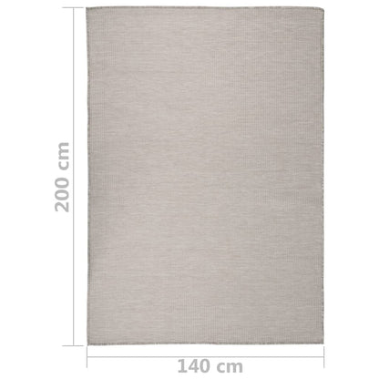 Tappeto da Esterni a Tessitura Piatta 140x200 cm Tortora - homemem39
