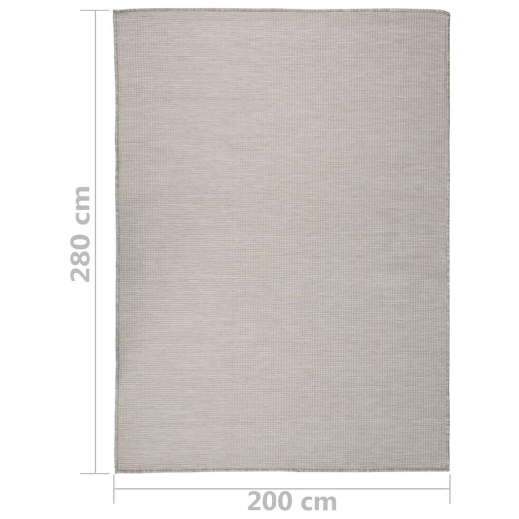Tappeto da Esterni a Tessitura Piatta 200x280 cm Tortora - homemem39