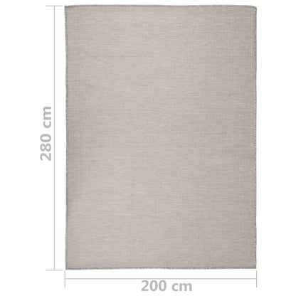 Tappeto da Esterni a Tessitura Piatta 200x280 cm Tortora - homemem39