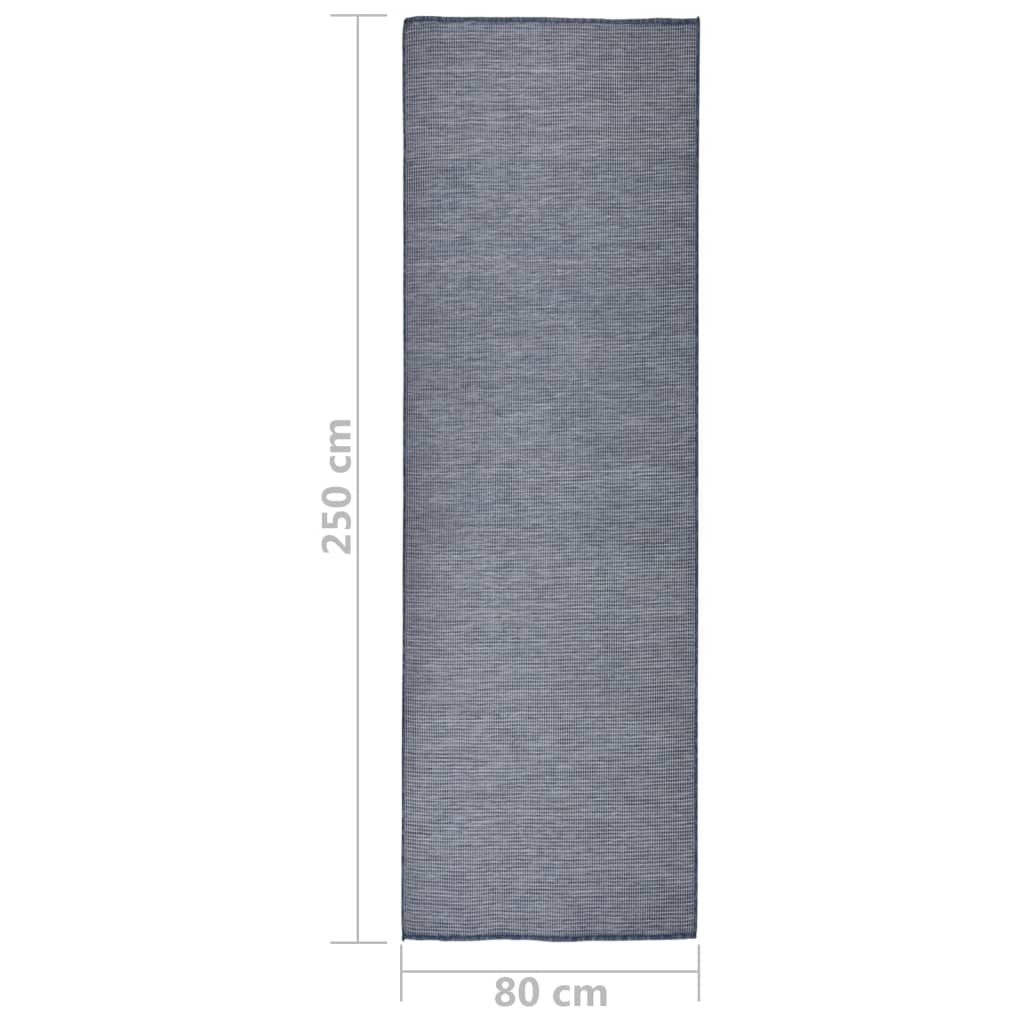 Tappeto da Esterni a Tessitura Piatta 80x250 cm Blu - homemem39
