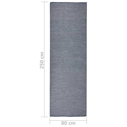 Tappeto da Esterni a Tessitura Piatta 80x250 cm Blu - homemem39