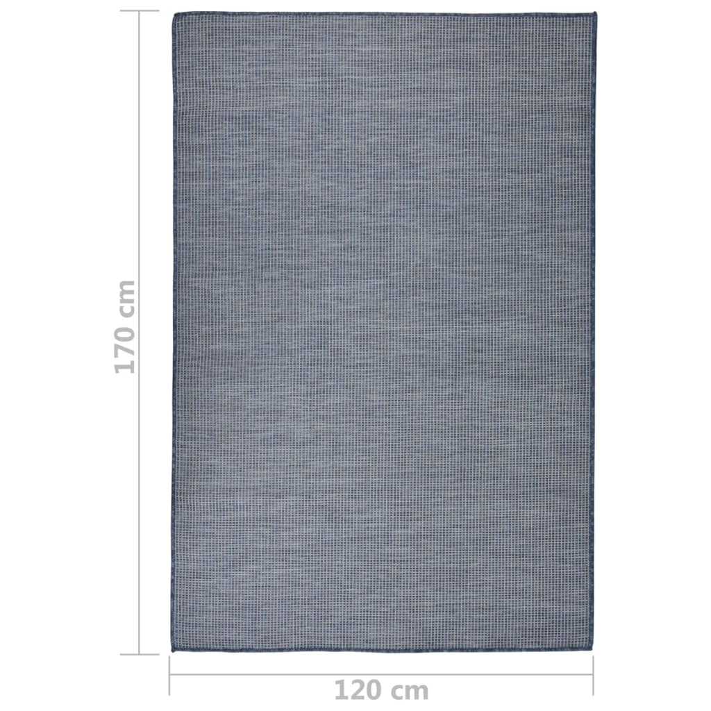 Tappeto da Esterni a Tessitura Piatta 120x170 cm Blu - homemem39