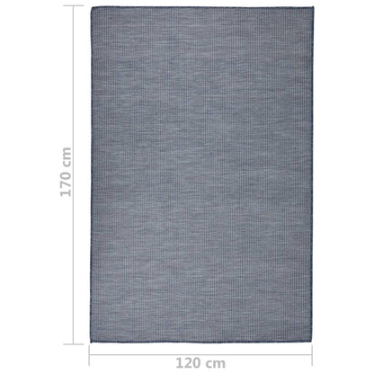 Tappeto da Esterni a Tessitura Piatta 120x170 cm Blu - homemem39