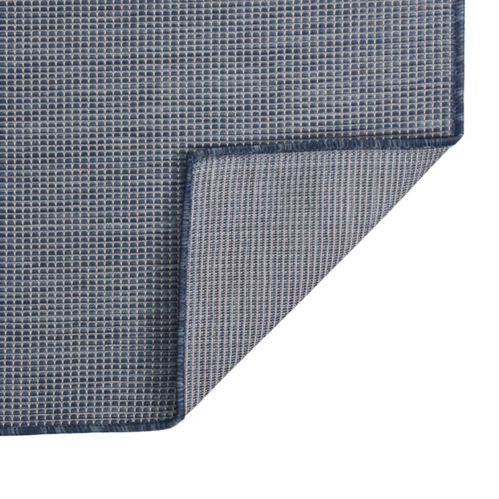 Tappeto da Esterni a Tessitura Piatta 140x200 cm Blu | homemem39