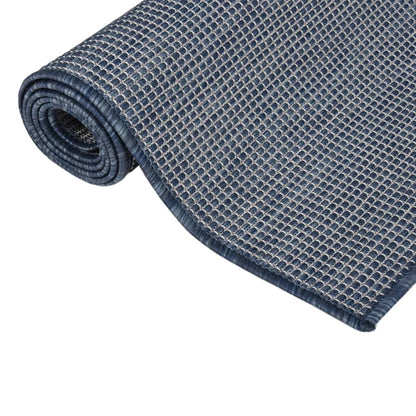 Tappeto da Esterni a Tessitura Piatta 140x200 cm Blu | homemem39