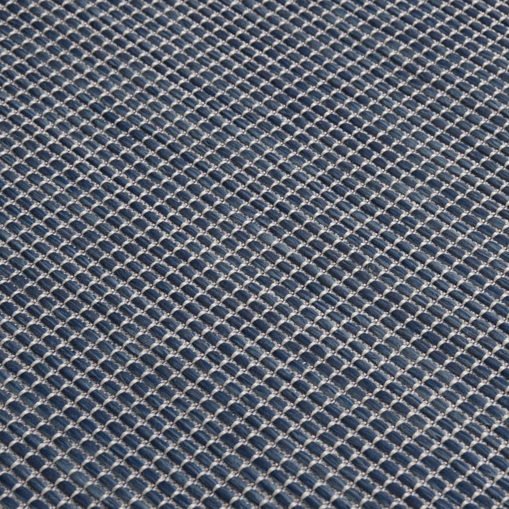 Tappeto da Esterni a Tessitura Piatta 140x200 cm Blu | homemem39