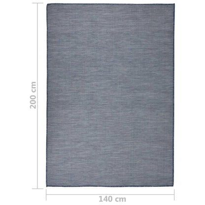 Tappeto da Esterni a Tessitura Piatta 140x200 cm Blu | homemem39