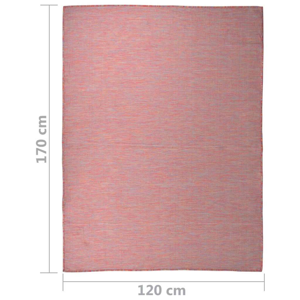 Tappeto da Esterni a Tessitura Piatta 120x170 cm Rosso - homemem39