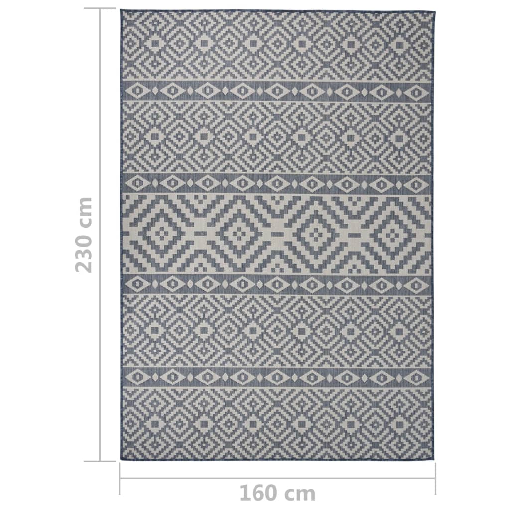 Tappeto da Esterni a Tessitura Piatta 160x230 cm Strisce Blu - homemem39