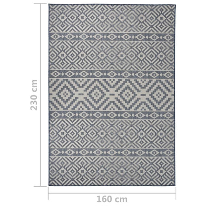 Tappeto da Esterni a Tessitura Piatta 160x230 cm Strisce Blu - homemem39