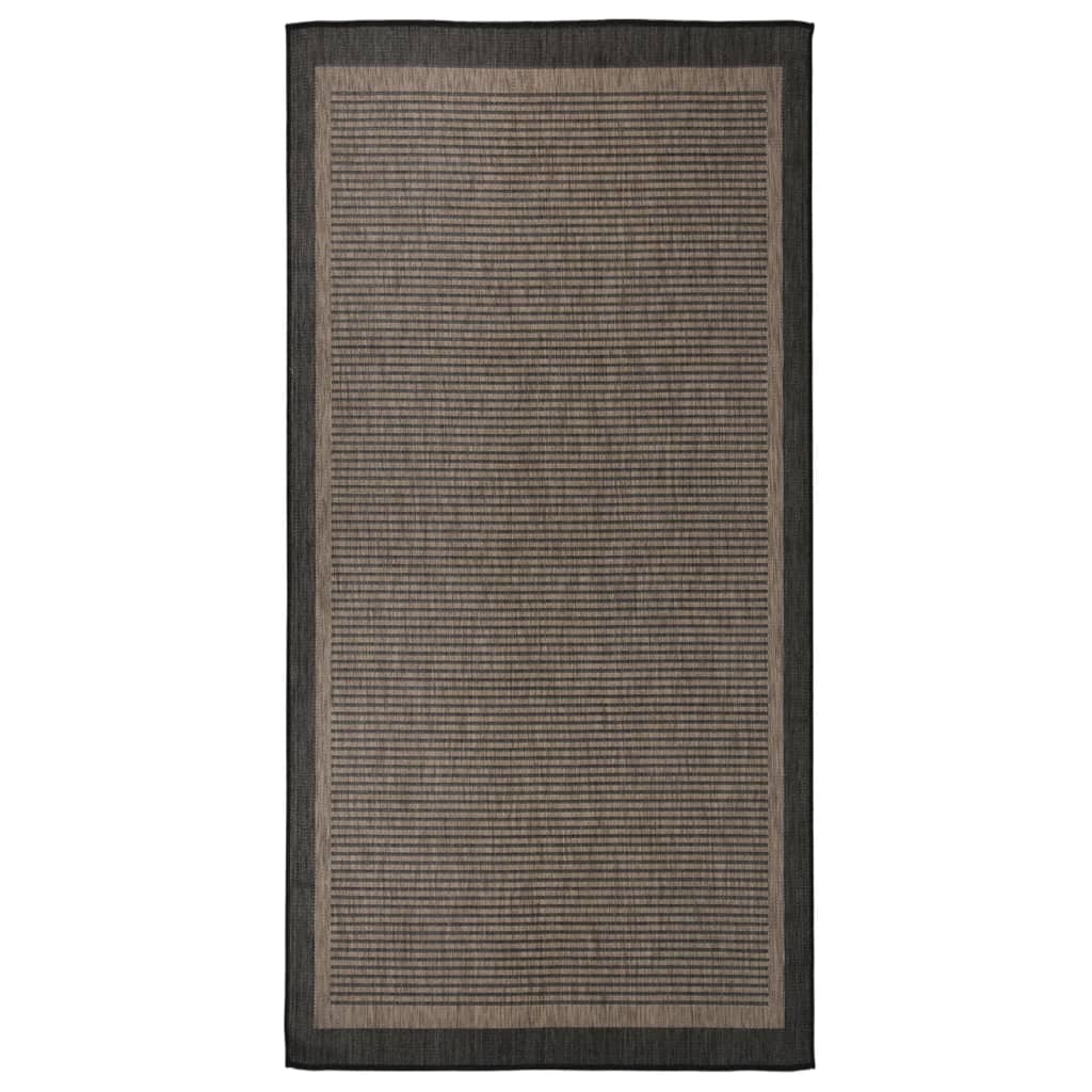 Flat Woven Outdoor Rug 100x200 cm Dark Brown