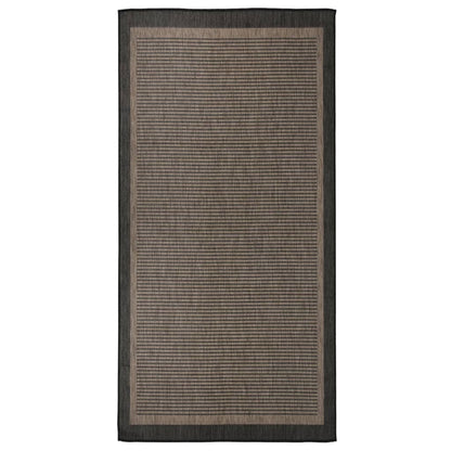 Flat Woven Outdoor Rug 100x200 cm Dark Brown