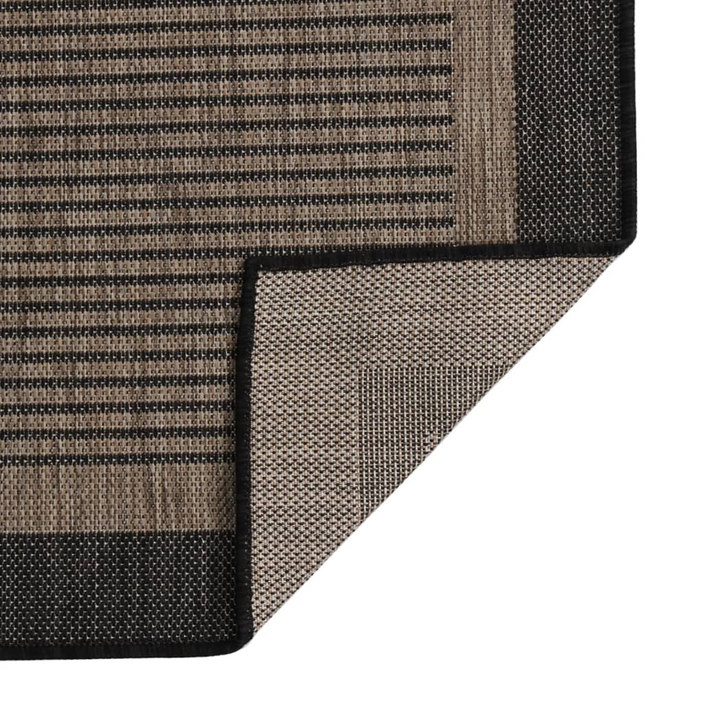 Flat Woven Outdoor Rug 100x200 cm Dark Brown