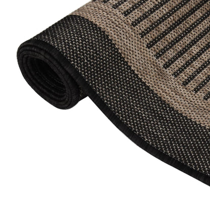 Flat Woven Outdoor Rug 100x200 cm Dark Brown