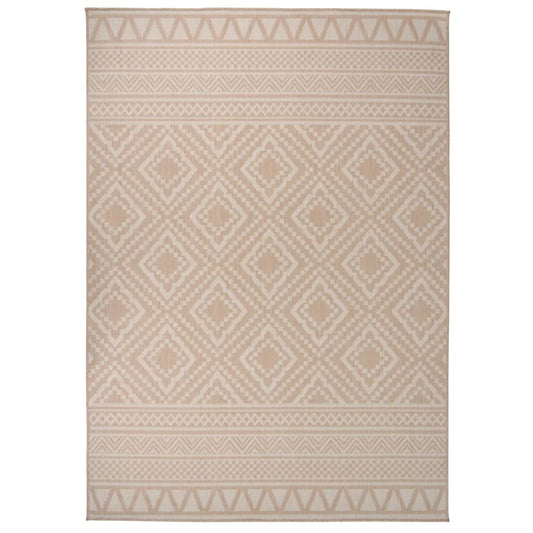 Flat Woven Outdoor Rug 120x170cm Brown Stripes