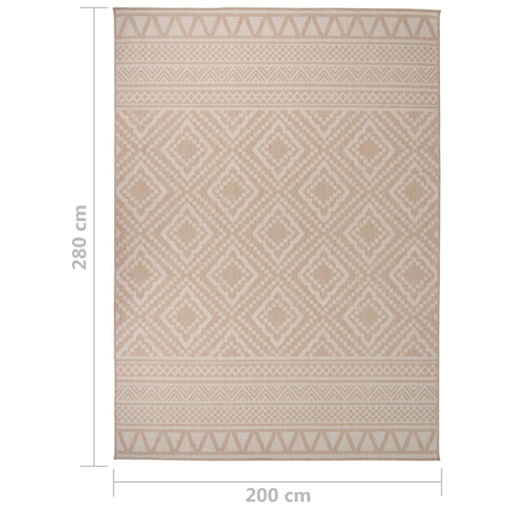 Tappeto da Esterni a Tessitura Piatta 200x280cm Strisce Marroni - homemem39