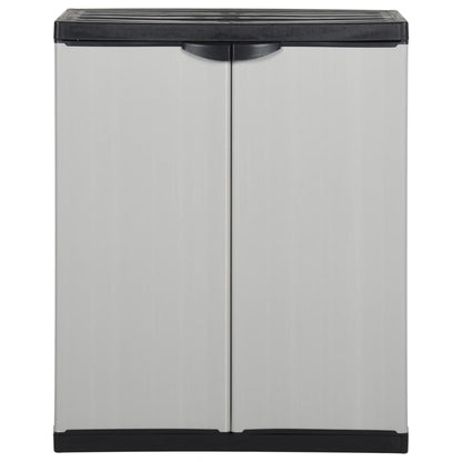 Armadietto da Giardino con 1 Ripiano Grigio e Nero 68x40x85 cm | homemem39