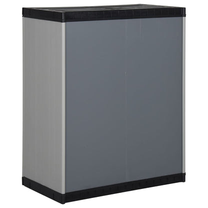 Armadietto da Giardino con 1 Ripiano Grigio e Nero 68x40x85 cm | homemem39