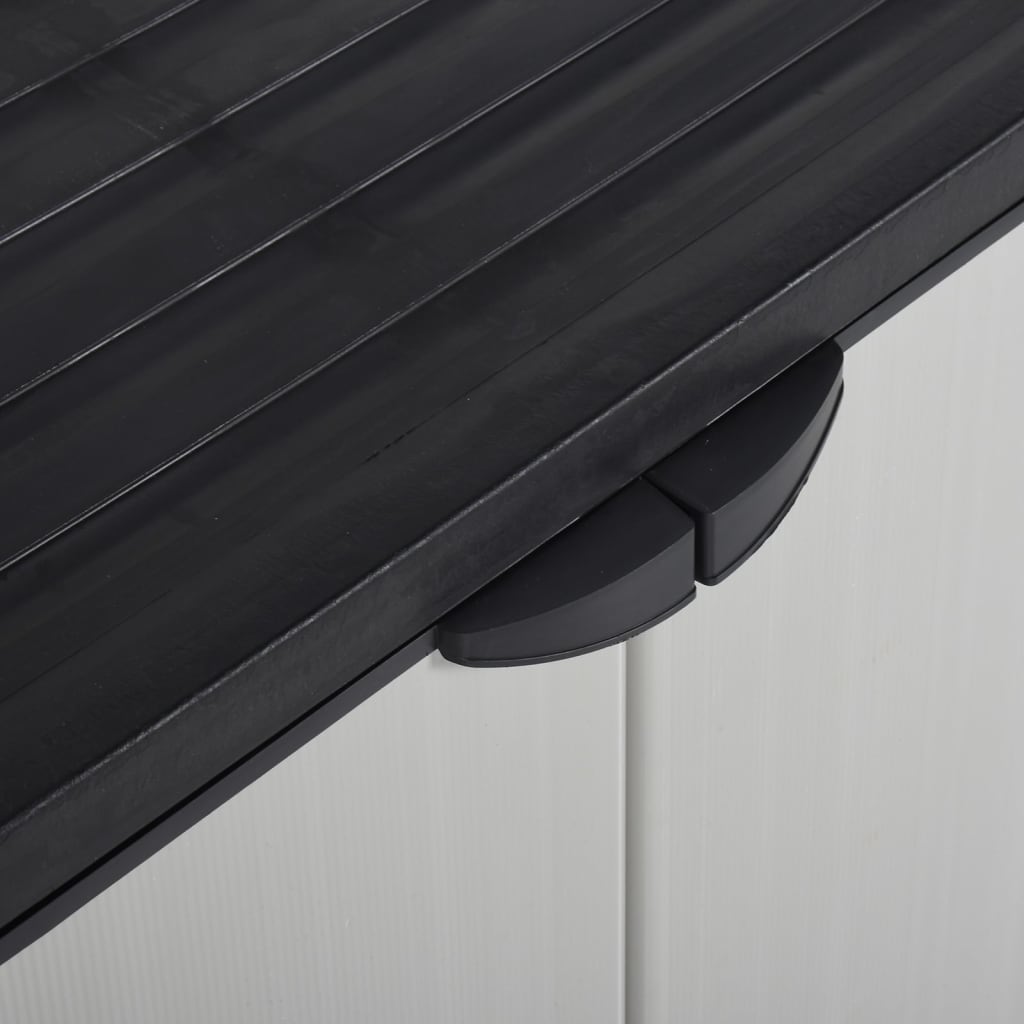 Armadietto da Giardino con 1 Ripiano Grigio e Nero 68x40x85 cm | homemem39