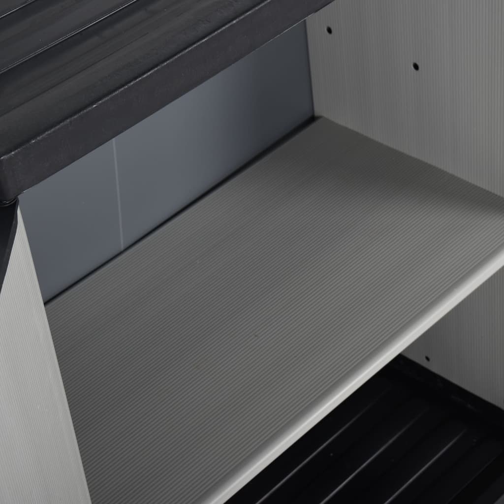 Armadietto da Giardino con 1 Ripiano Grigio e Nero 68x40x85 cm | homemem39