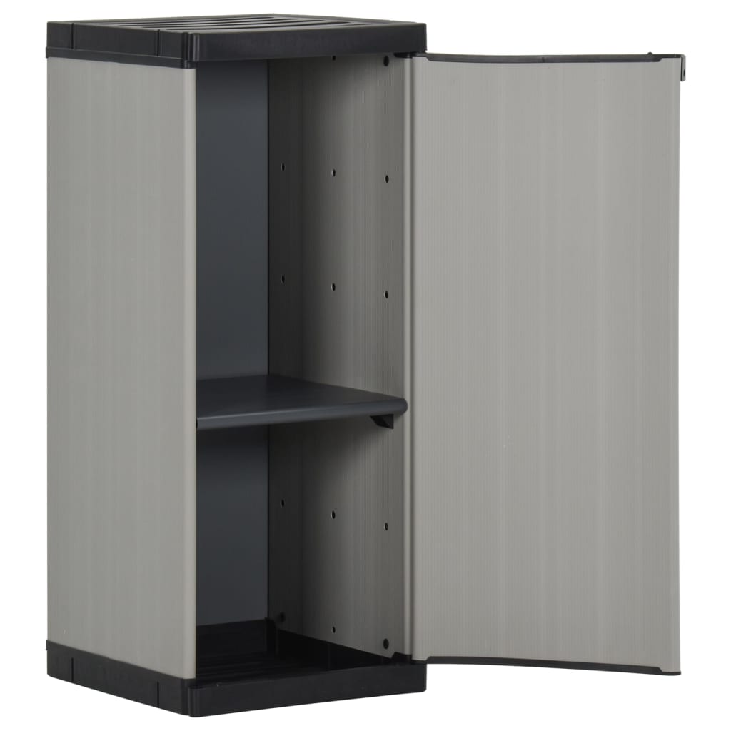 Armadietto da Giardino con 1 Ripiano Grigio e Nero 35x40x85 cm | homemem39