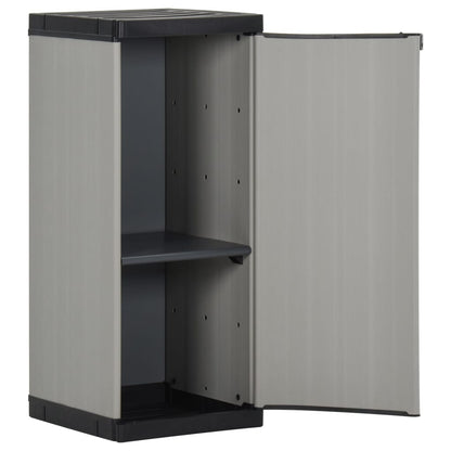 Armadietto da Giardino con 1 Ripiano Grigio e Nero 35x40x85 cm | homemem39
