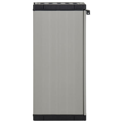 Armadietto da Giardino con 1 Ripiano Grigio e Nero 35x40x85 cm