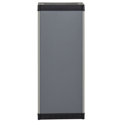 Armadietto da Giardino con 1 Ripiano Grigio e Nero 35x40x85 cm | homemem39