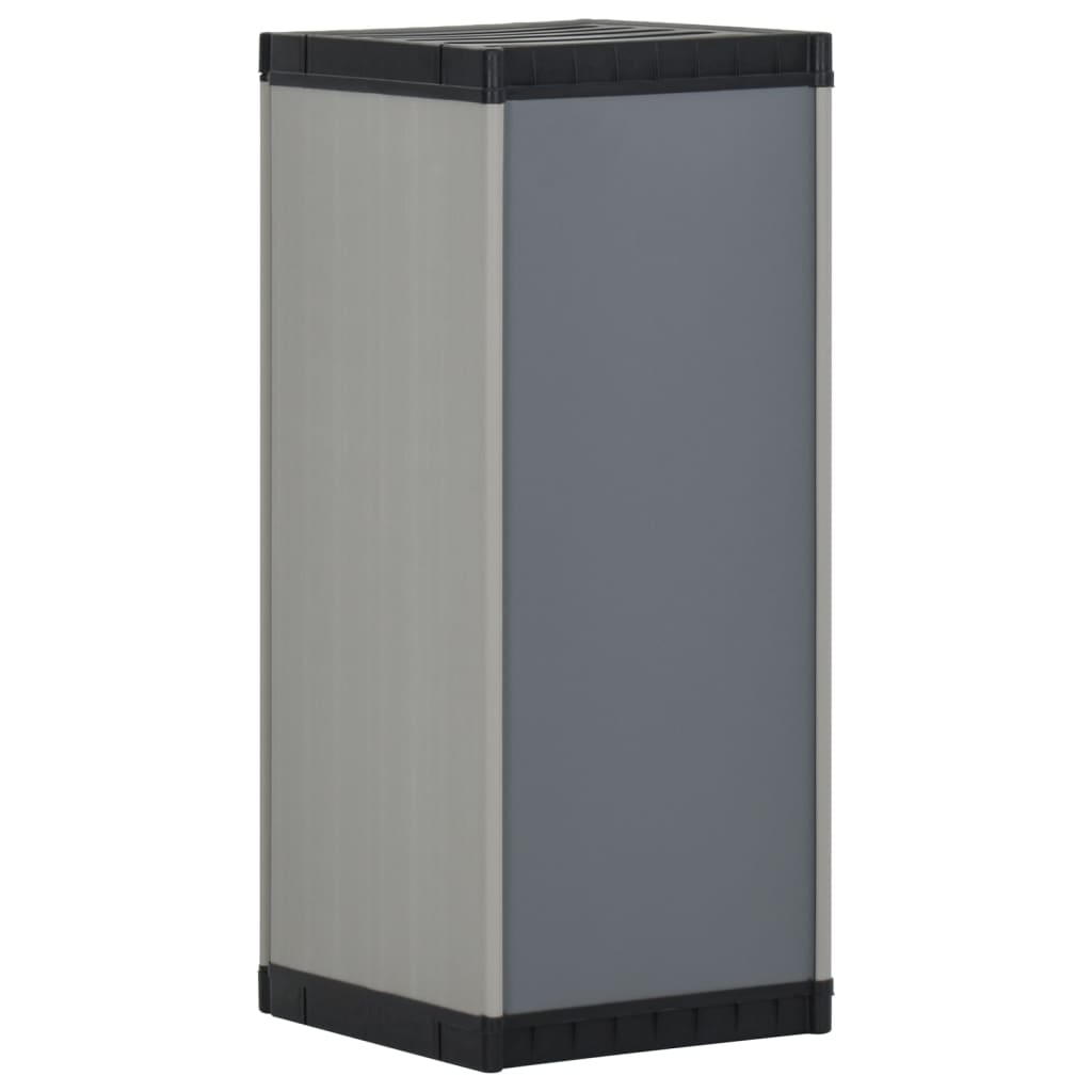 Armadietto da Giardino con 1 Ripiano Grigio e Nero 35x40x85 cm | homemem39