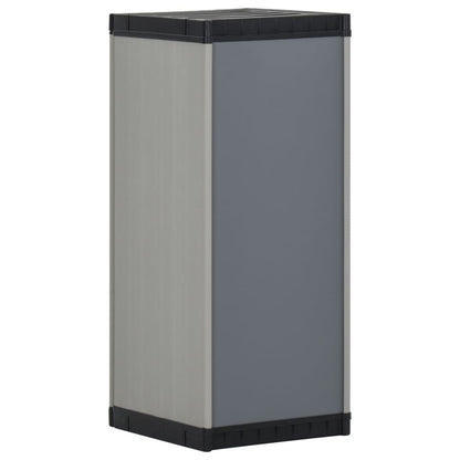 Armadietto da Giardino con 1 Ripiano Grigio e Nero 35x40x85 cm | homemem39